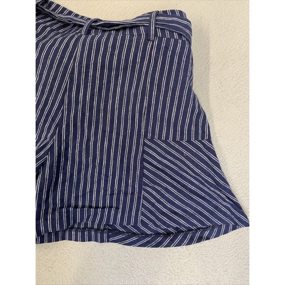 Parker Shorts Women’s Size 4 Nordstrom Rack NWT Blue W/White Pinstripes Tie Belt - Picture 10 of 16